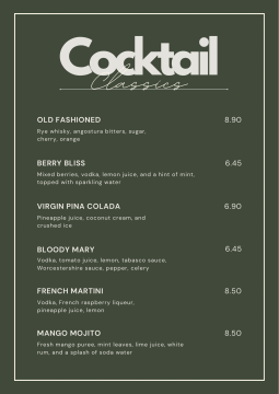 doppelseitiges menü